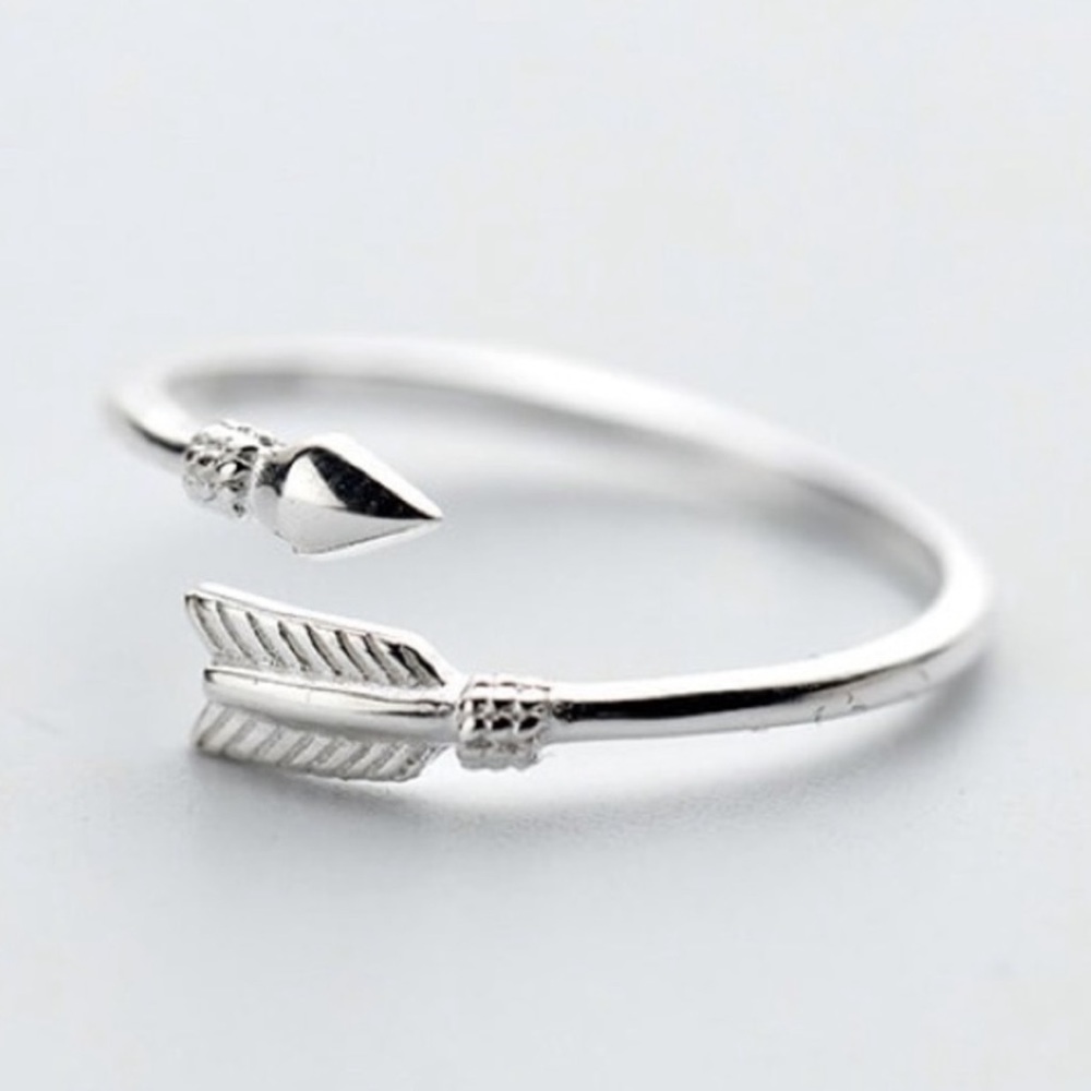 New 925 Sterling Silver Arrow Adjust Open Ring